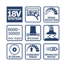 Bosch Professional Couplants GEX 18V-125 CCKU Excesser Sander L-Boxx