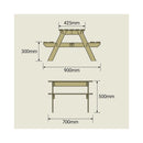 TP Toys Freizeit Outdoor Holz Picknickbank FSC