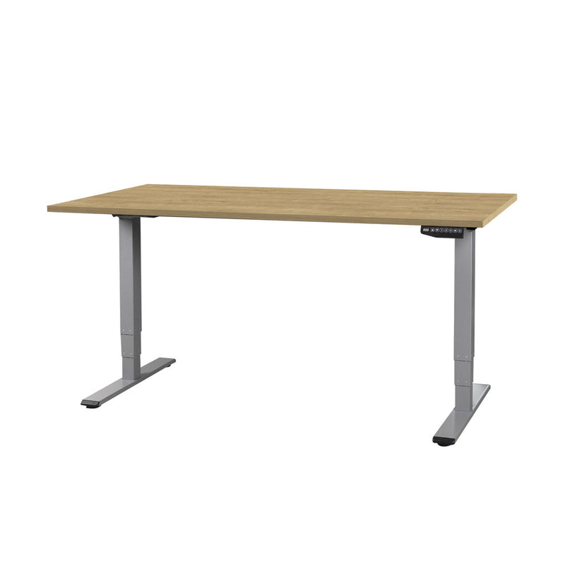 CONTINI Bürotisch höhenverstellbar 2.0x0.9m Eiche / Gestell grau RAL 7045