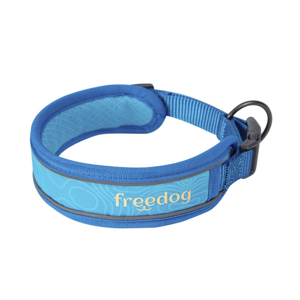 Freedog Hund Unterwegs Halsband Cool Pro Tech blau M