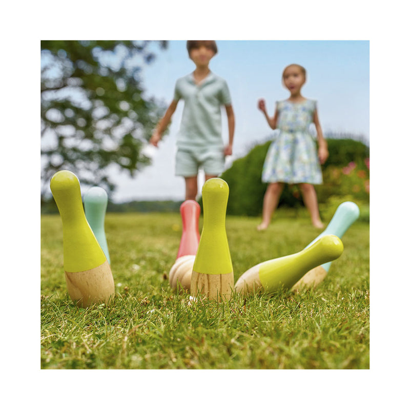 TP Toys Freizeit Outdoor Holz Kegelset Outdoor FSC