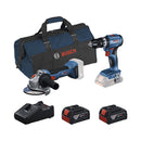 Bosch Professional Baugeräte 2Tool Kit GSB 18V-45 + GWS 18V-8 + 2xGBA 4.0 Ah + GAL 18V-40 + Werkzeugtasche
