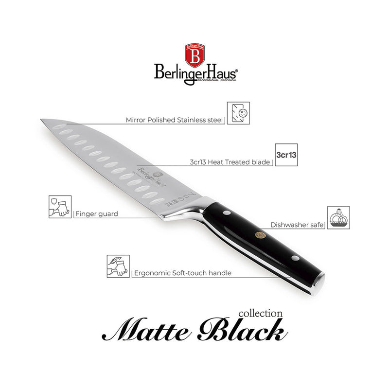 Berlinger Haus Küchenbarf Haus Santoku Messer 17,5 cm Collection de Vantage noir
