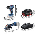 BOSCH Baugeräte 2 Tool Kit 18V GSR+GWS+2x4.0Ah+GAL 0.615.A50.07N