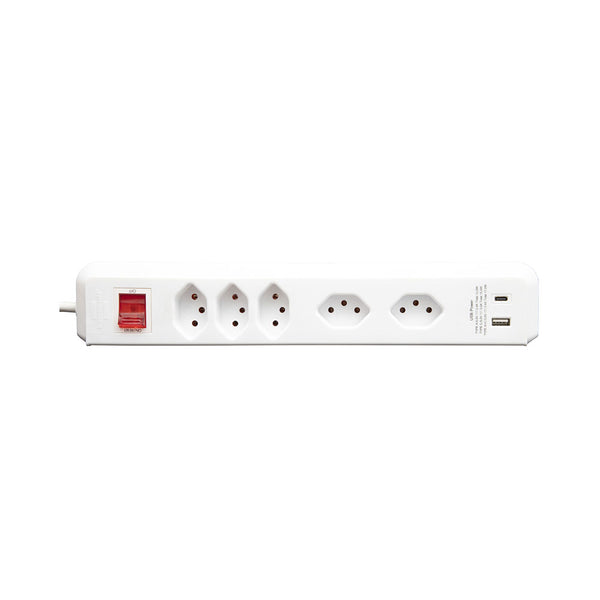brennenstuhl Stecker & Kupplungen Steckdosenleiste mit Leiste 3+2 Fach mit USB Typ A und C