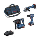 Bosch Professional Baugeräte 3 Tool kit GSB 18V-45+GWS 18V-10+GBH 18V-22+2x 5.0Ah+1x 5.5Ah+GAL 18-40 0.615.A50.04C
