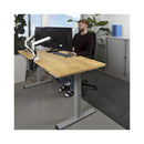 CONTINI Bürotisch höhenverstellbar 1.4x0.8m Eiche / Gestell ET225E dunkelgrau RAL 7045