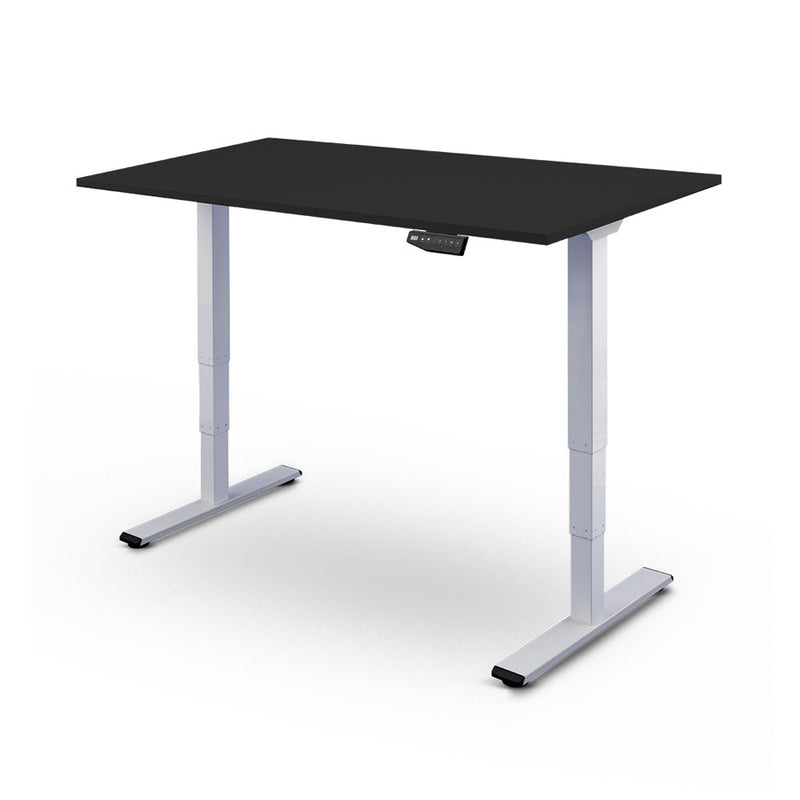 CONTINI Bürotisch höhenverstellbar 1.8x0.8m schwarz / Gestell weiss RAL 9016