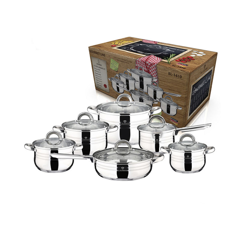 Blaumann Küchenbedarf 12-teiliges Kochgeschirr-Set Gourmet Line Shiny
