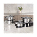 Blaumann kitchen need saucepan set 6.1l/3.6l/2.6l/1.9l stainless steel gourmet line