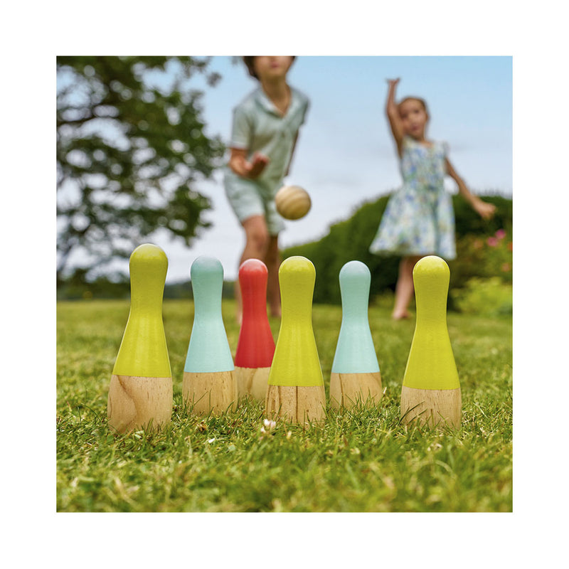 TP Toys Freizeit Outdoor Holz Kegelset Outdoor FSC