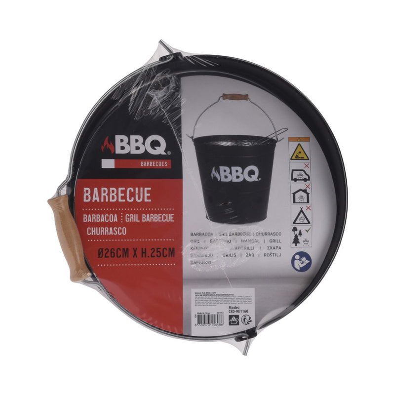 FS-STAR Gasgrill Barbecue-Grilleimer 26.5cm schwarz