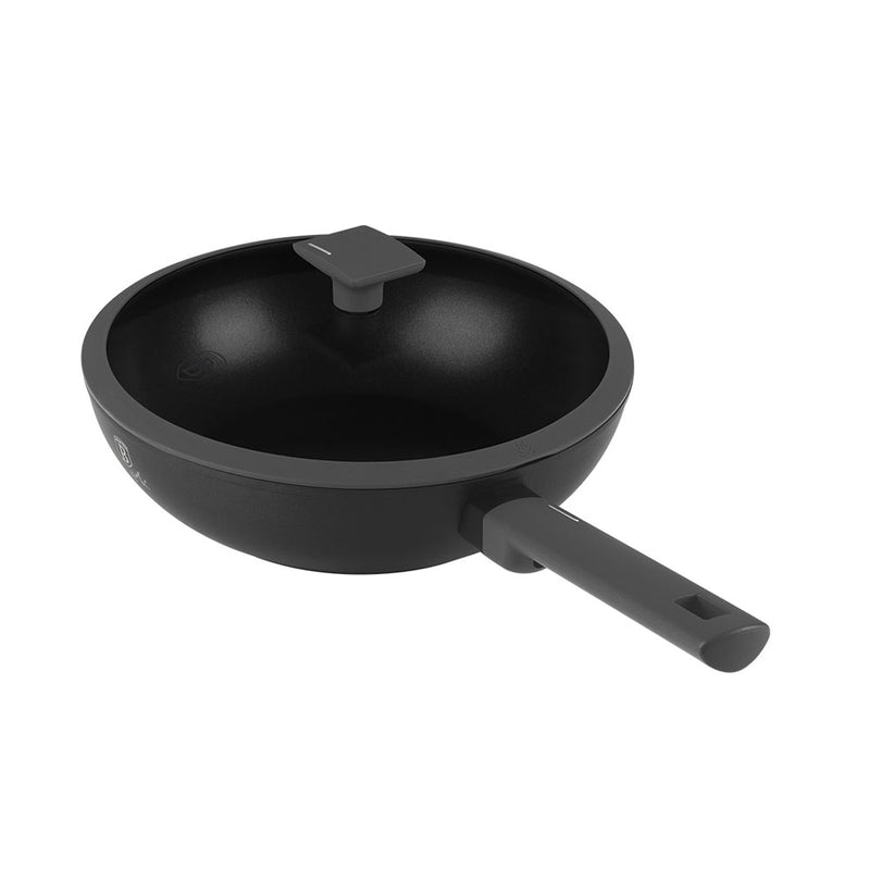 Berlinger Haus Küchenbedarf Haus Wok Bratpfanne Ø 28cm mit Deckel Anthracite Collection