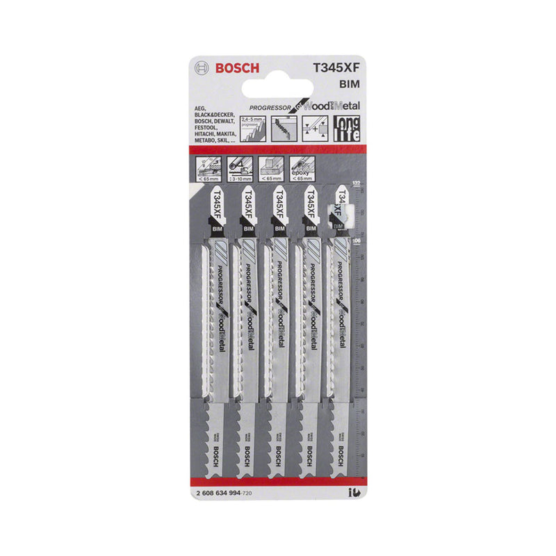 Bosch Bosch Zubehör 5 Stichsägeblätter T 345 XF