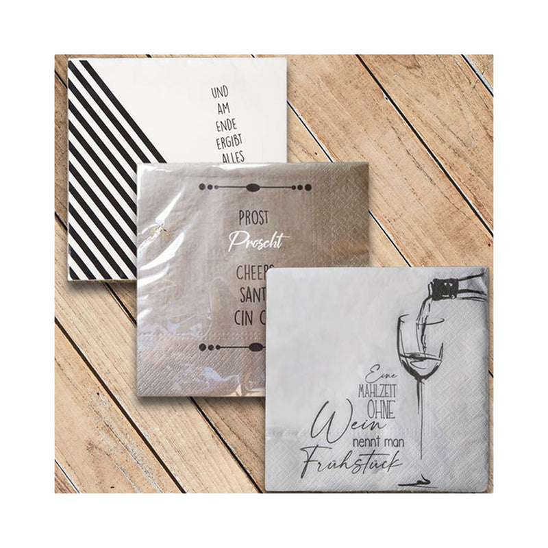Schneider les deux accessoires set de serviette ménagère Proscht Gin & Wine