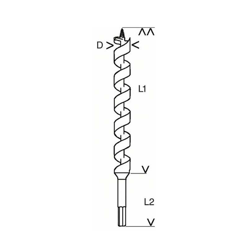 Bosch Professional Zubehör Baumaschinen Holzschlangenbohrer Sechskant 30x450mm