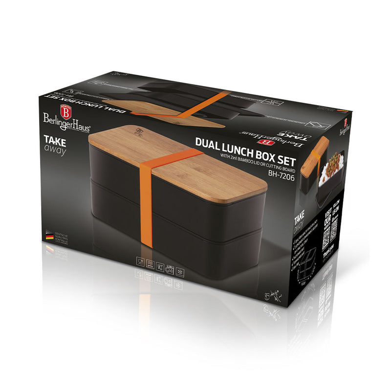Berlinger Haus Küchenbedarf Haus 2-teilige Lunchbox mit Bambusdeckel