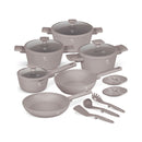 Berlinger Haus Küchenbedarf Haus 15-teiliges Kochgeschirr-Set matt Taupe Collection