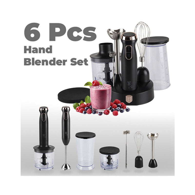 Berlinger Haus Künzmaschen Haus Haus Stabmixer Set 6 parties Black Rose Collection