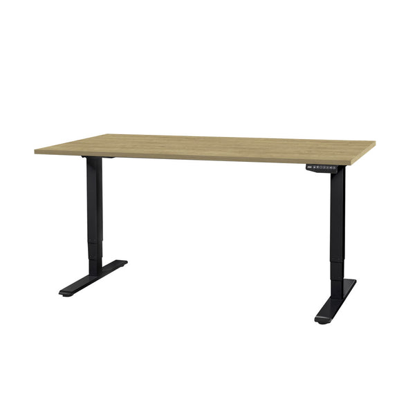 CONTINI Büromöbel höhenverstellbarer Bürotisch 1.4x0.8m Eiche / Gestell ET225E schwarz RAL 9005