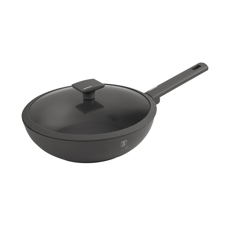 Berlinger Haus Küchenbedarf Haus Wok Bratpfanne Ø 28cm mit Deckel Anthracite Collection