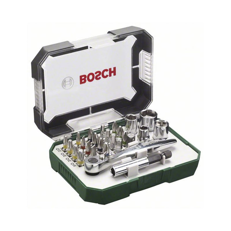 Bosch Professional Zubehör Baumaschine 26-teiliges Schrauberbit- und Ratschen-Set