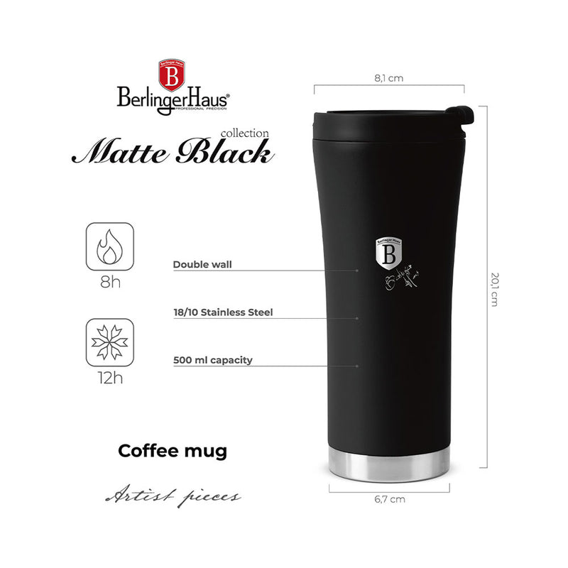 Berlinger Haus Küchenbedarf Haus Kaffeebecher 0.5L Matte Black Collection