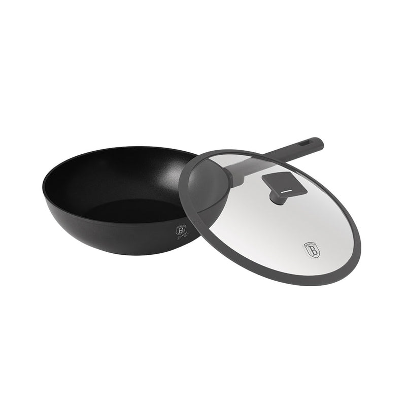 Berlinger Haus Küchenbedarf Haus Wok Bratpfanne Ø 28cm mit Deckel Anthracite Collection