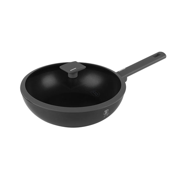 Berlinger Haus Küchenbedarf Haus Wok Bratpfanne Ø 28cm mit Deckel Anthracite Collection