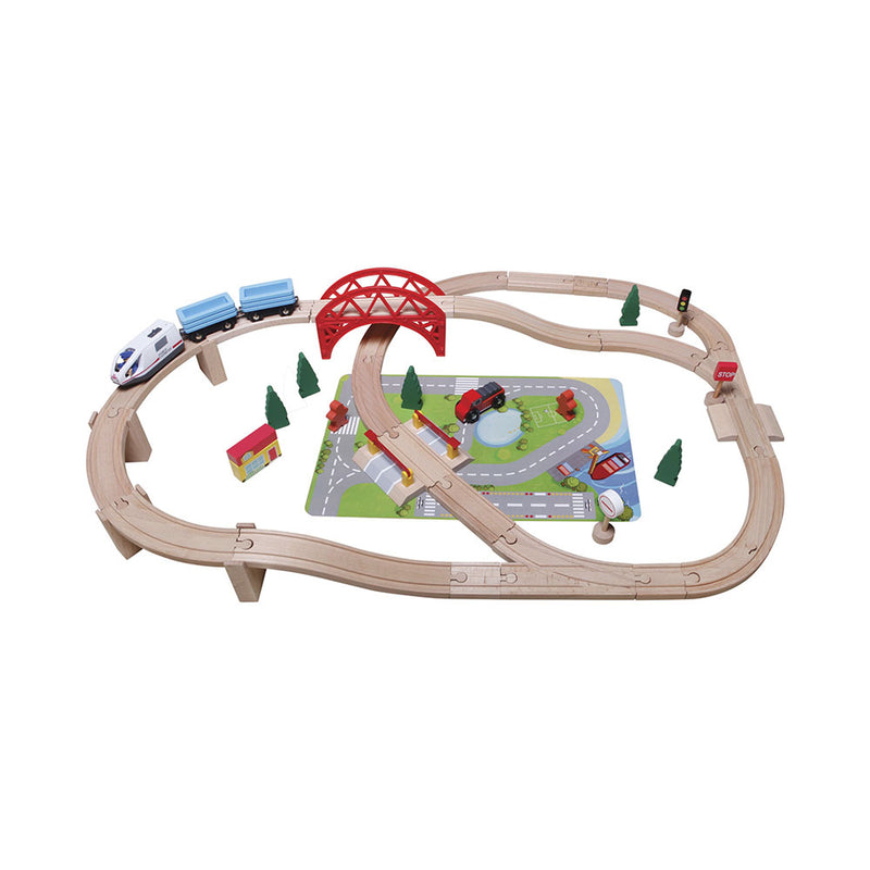 SpielMaus Spielfahrzeuge Einsebahn-Spielset 50-teilig