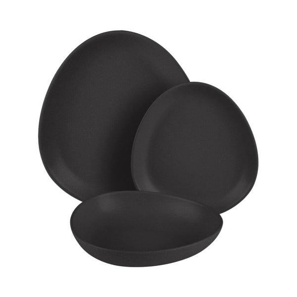 Berlinger Haus Tellerset Haus 18-teiliges Oval Matte Black Collection