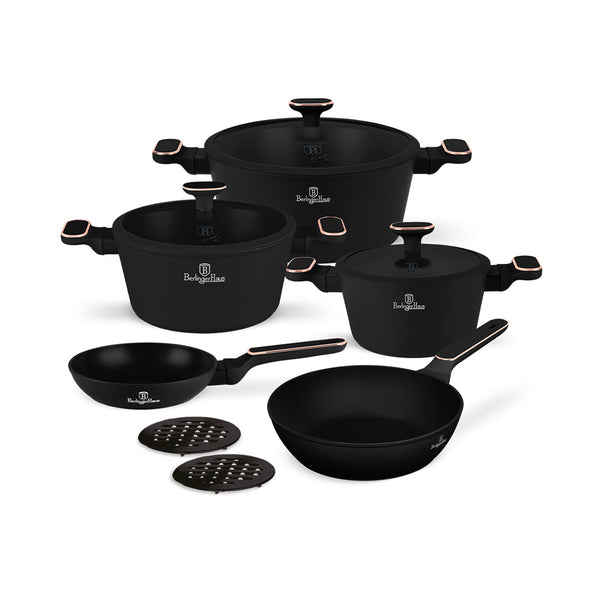 Berlinger Haus Küchenbedarf Haus 10-teiliges Kochgeschirr-Set Black Rose Collection