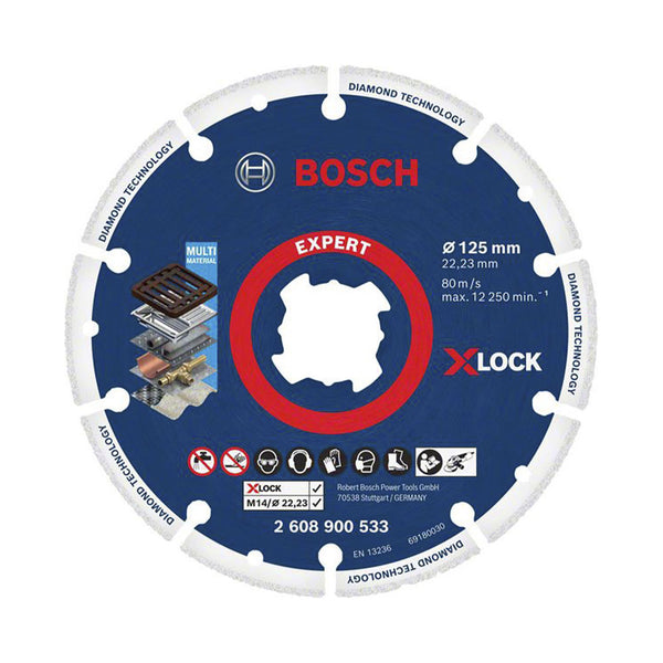 Bosch Professional Zubehör Baumaschine Diamanttrennscheibe X-LOCK Metal Wheel 125x22.23mm