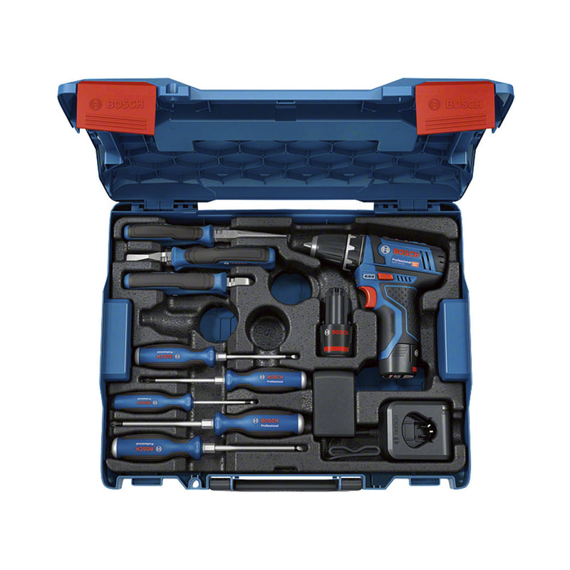 Bosch Professional Bohren & Schrauben Combo-Kit: GSR 12V-15 Professional und Handwerkzeuge 0.601.868.10R