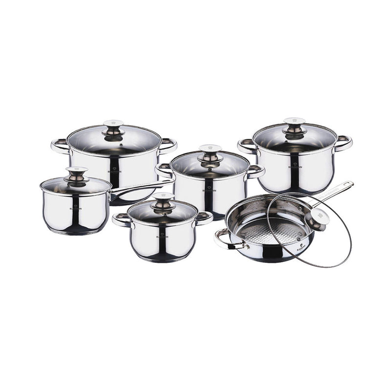 Blaumann Kitchen Besoin de pots en 12 parties Ligne gastronomique en acier inoxydable brillant