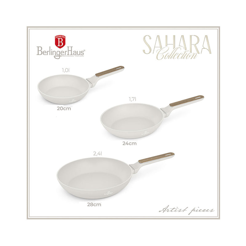 Berlinger Haus Küchenbedarf Haus Bratpfannen 3er Set  Ø 20/24/28cm Sahara Nordic Collection