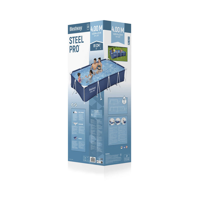 Bestway Leisure Outdoor Steel Pro Frame Pols Set 400x211x81cm. Pompa filtro