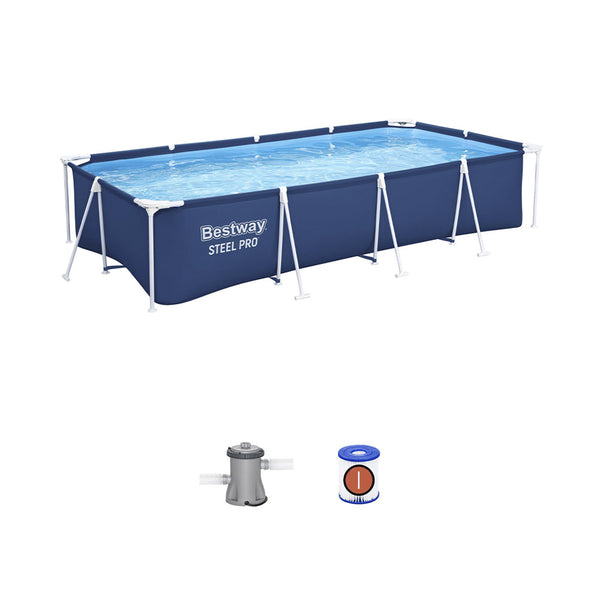 Bestway Freizeit Outdoor Steel Pro Frame Pool Set 400x211x81cm ink. Filterpumpe