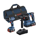 Bosch Professional Drilling & vising Kit en 2 parties GSB 18V-45 + GBH 18V-22 + 2 x 4,0AH + GAL 18V-40 C