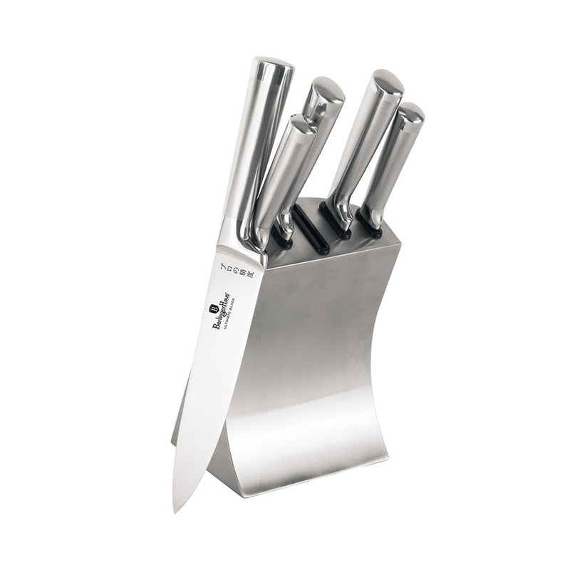 Berlinger Haus Küchenbarf Haus 6-piece knife set with knife block Black Silver Collection