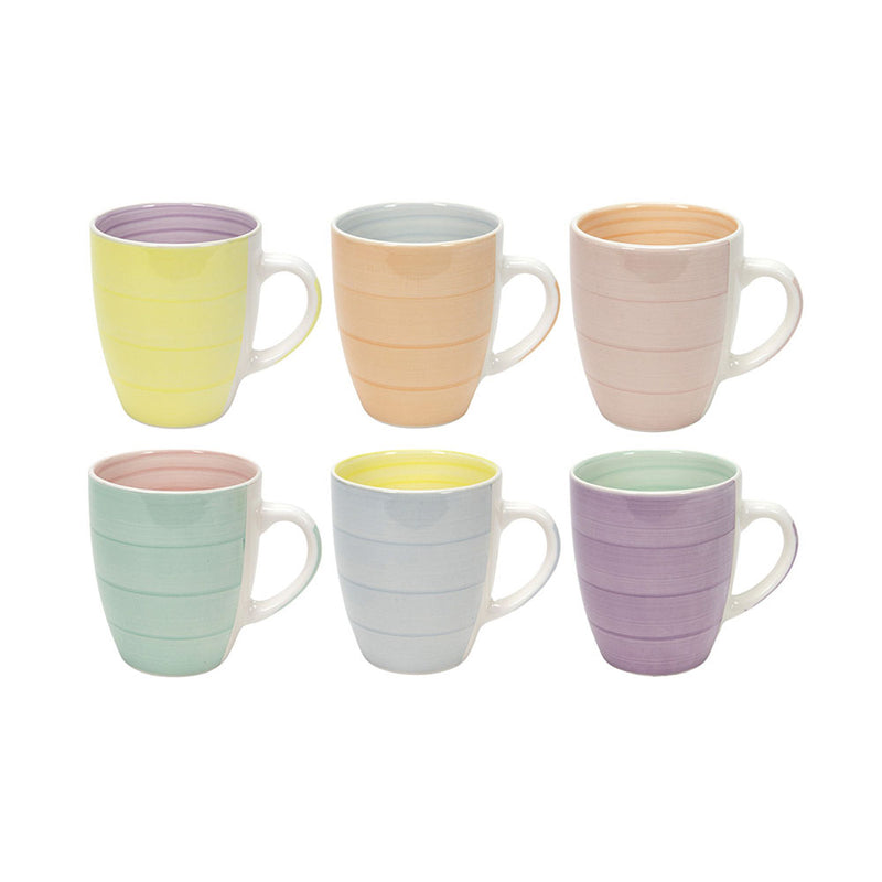 Tavola Küchenbedarf Tasse 340ml Pastell 2-Ton 6 Stück assortiert