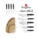 Berlinger Haus Küchenbedarf Haus 10-teiliges Messerset mit Bambus Messerblock Black Silver Collection