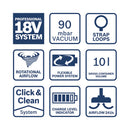 Bosch Professional vacuum cleaner Gas 18V-10 L battery solo including accessories