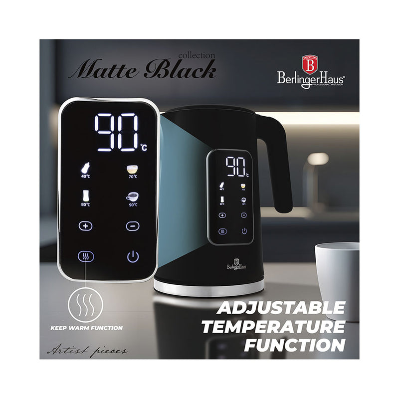 Berlinger Haus Küchenbedarf Haus Wasserkocher mit Digitalanzeige Black Vantage Collection