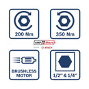 Bosch Professional Baugeräte GDX 18V-200 Akku-Drehschlagschrauber 0.601.9J2.204