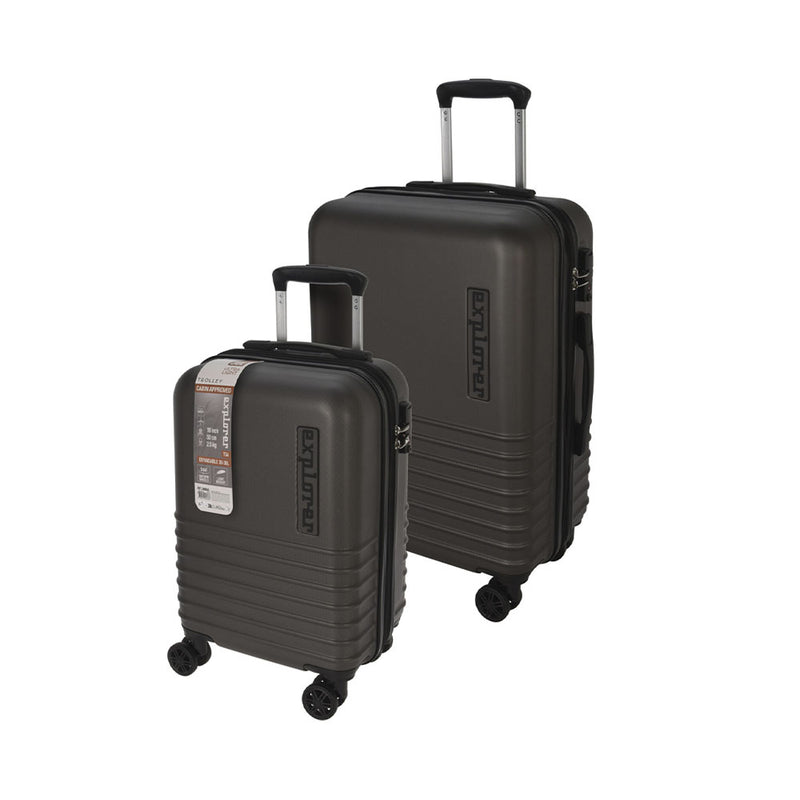 FS Star Freizeit Travel Suitcase Trolley 2er Set Grey Dark