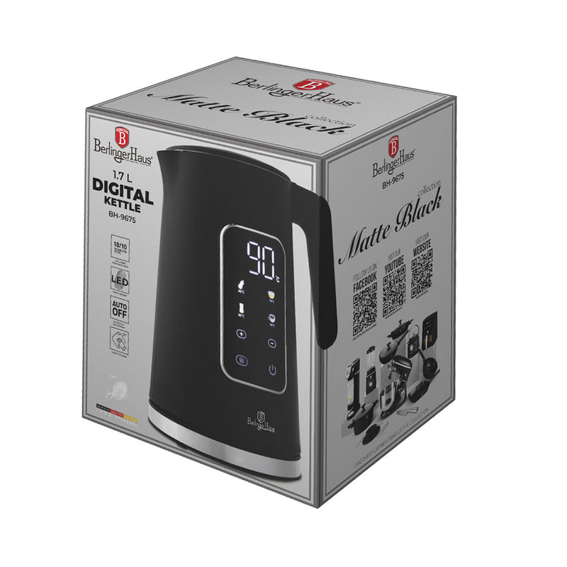 Berlinger Haus Küchenbedarf Haus Wasserkocher mit Digitalanzeige Black Vantage Collection