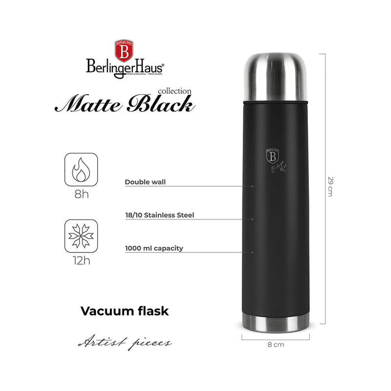 Berlinger Haus Küchenbedarf Haus Thermosflasche 1L Matte Black Collection