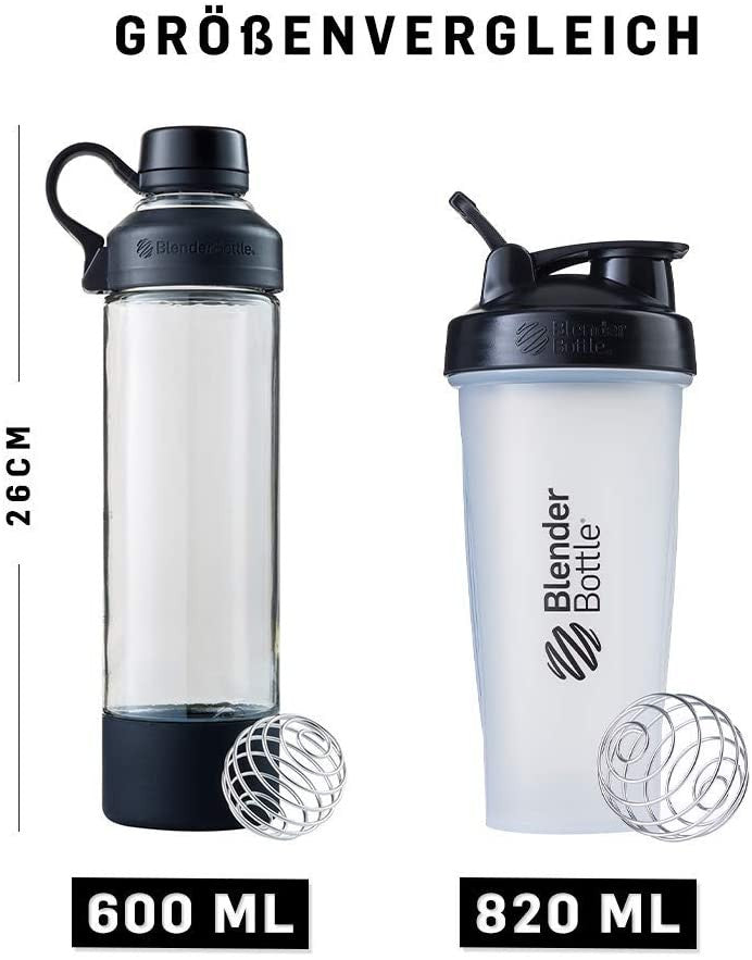 Blender Bottle Shaker für Eiweiss- und Sportgetränke Mantra Glas