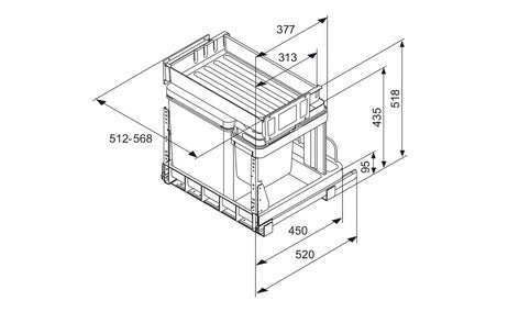 SPC Déchets seau mülllex euro-boxx 55/60-r